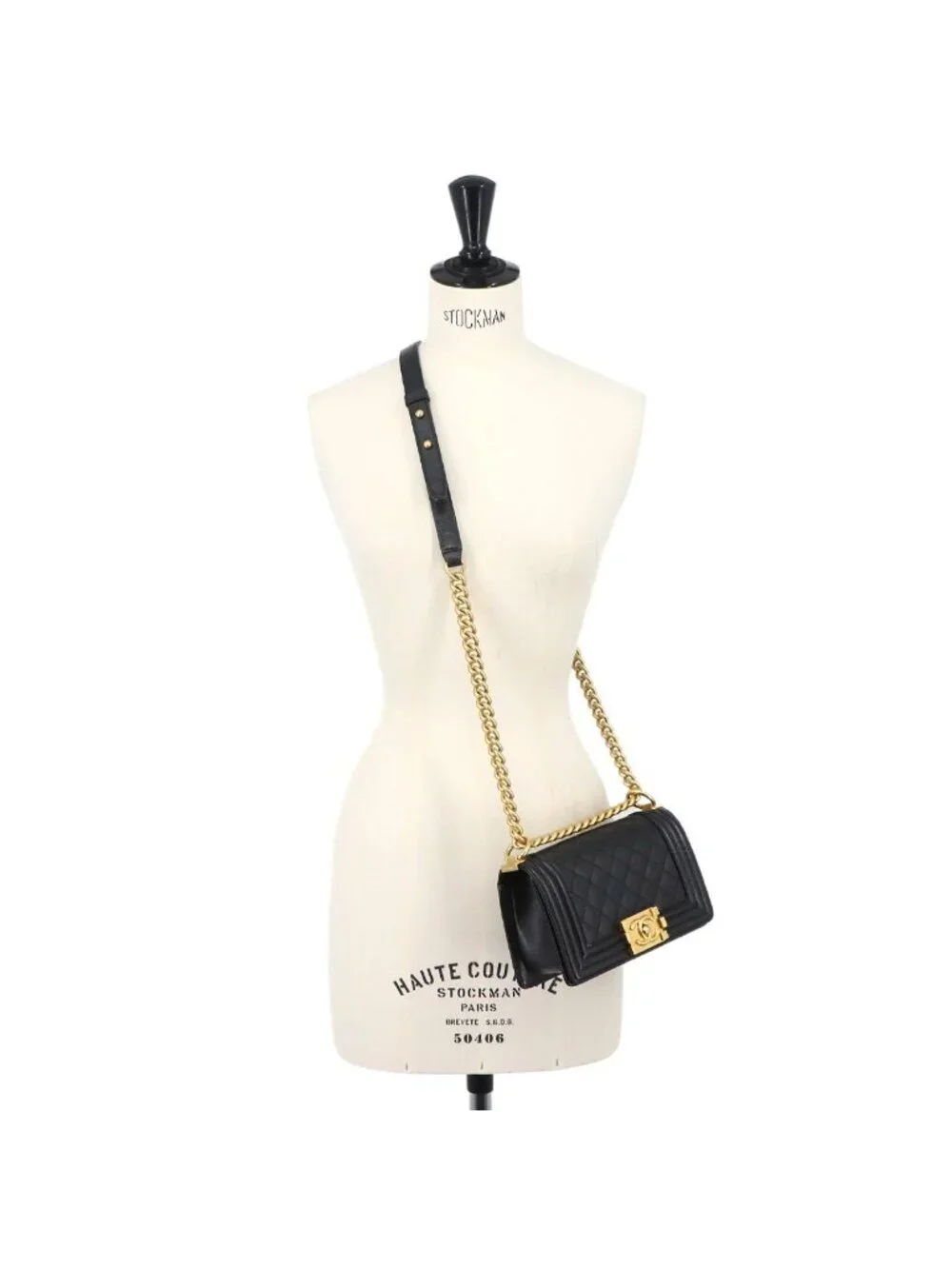 Chanel Boy Small Chain Shoulder Bag Caviar Leather Black